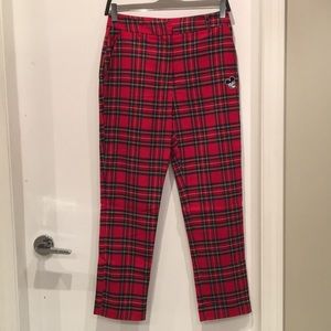 Red Tartan Mickey Trousers - Forever 21 Disney